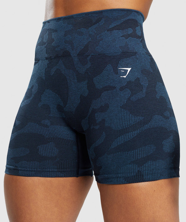 GS | Adapt Camo Seamless Ribbed Shorts - Midnight Blue/Ash Blue